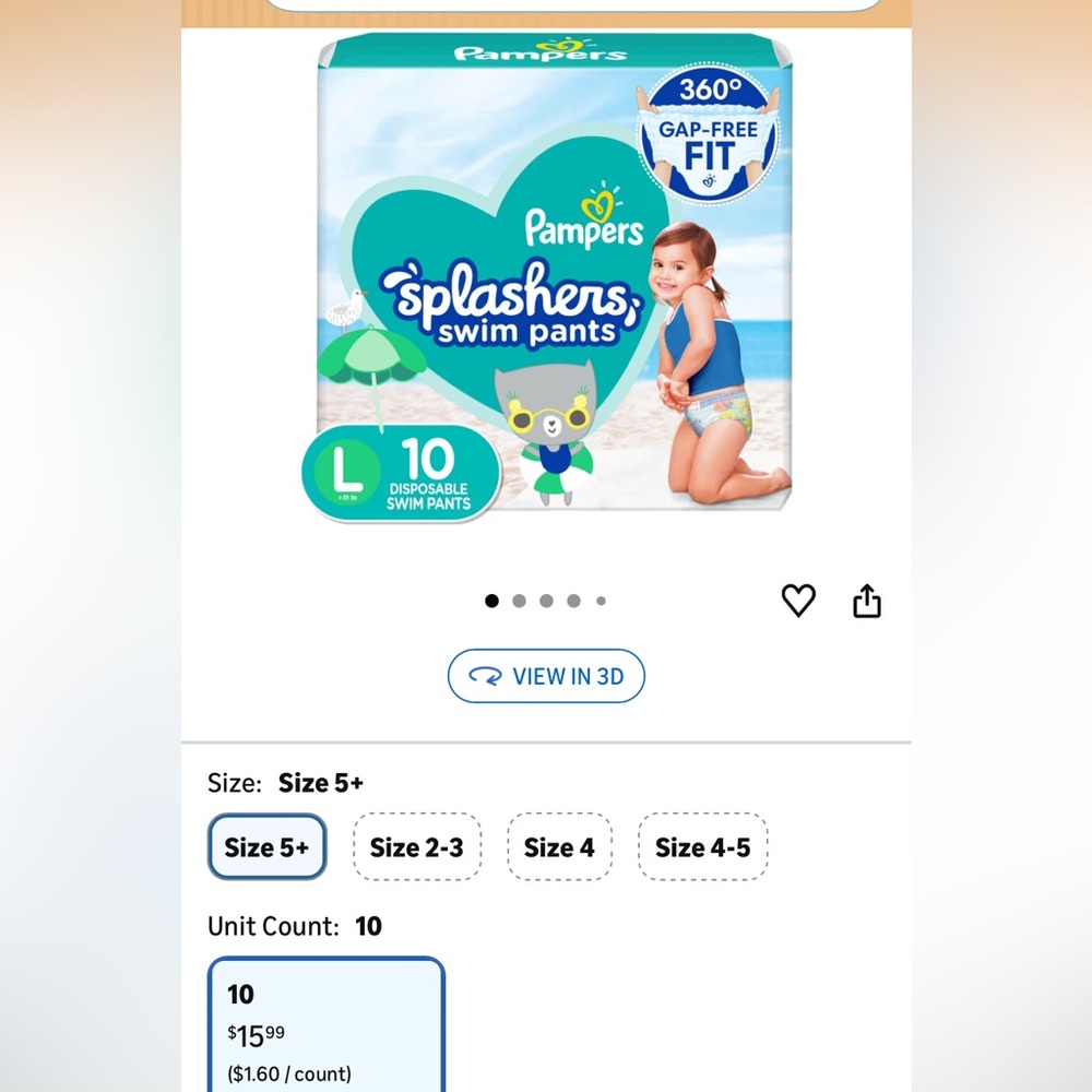 Pampers splashers Swim Pants L